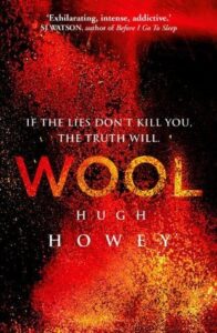 Cover of Wool by Hugh Howey. Red and black abstract cover art.